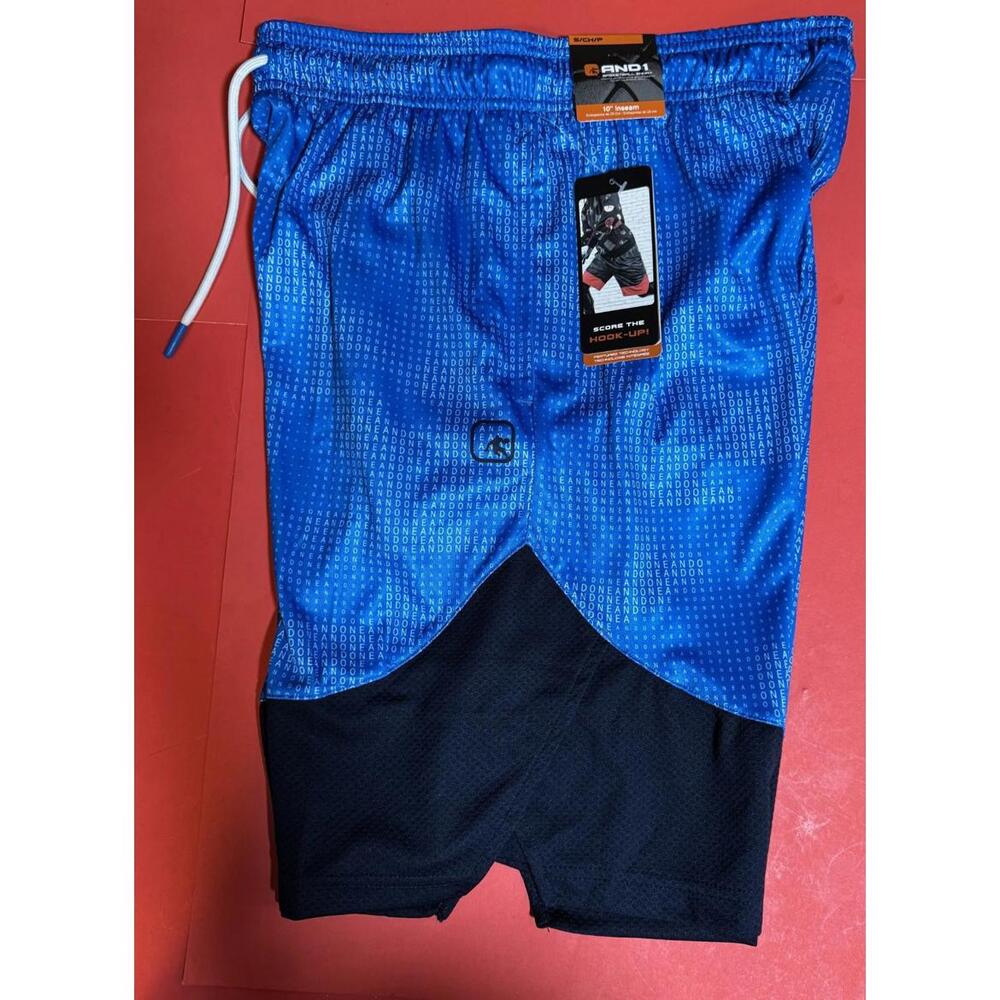 AND1 Electric Blue & Black Fashion Basketball Shorts Men's Size S NWT! NEW!